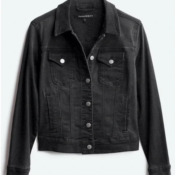 Prosperity Women's Classic Black Denim Jacket NWT - Picture 1 of 5